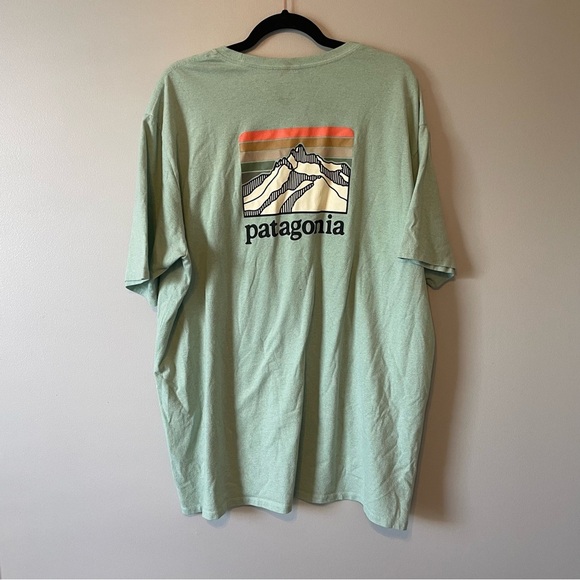 Patagonia Men's Boardshort Logo Pocket Responsibili-Tee in tea green size XXL - Picture 5 of 12